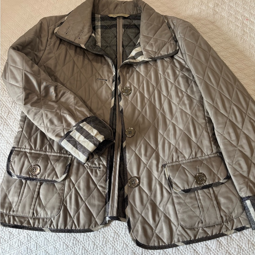 Quilted Tan Jacket with Button Closure